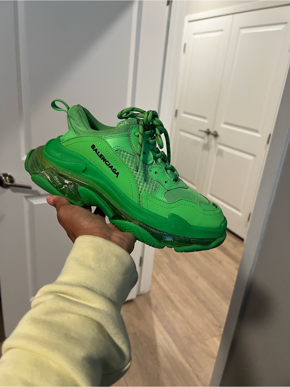 Balenciaga Triple S Electric Green Chunky Sneaker - Picture 2 of 7